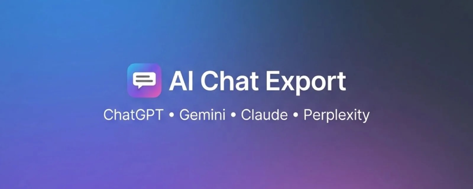 Grande banniere promotionnelle AI Chat Export