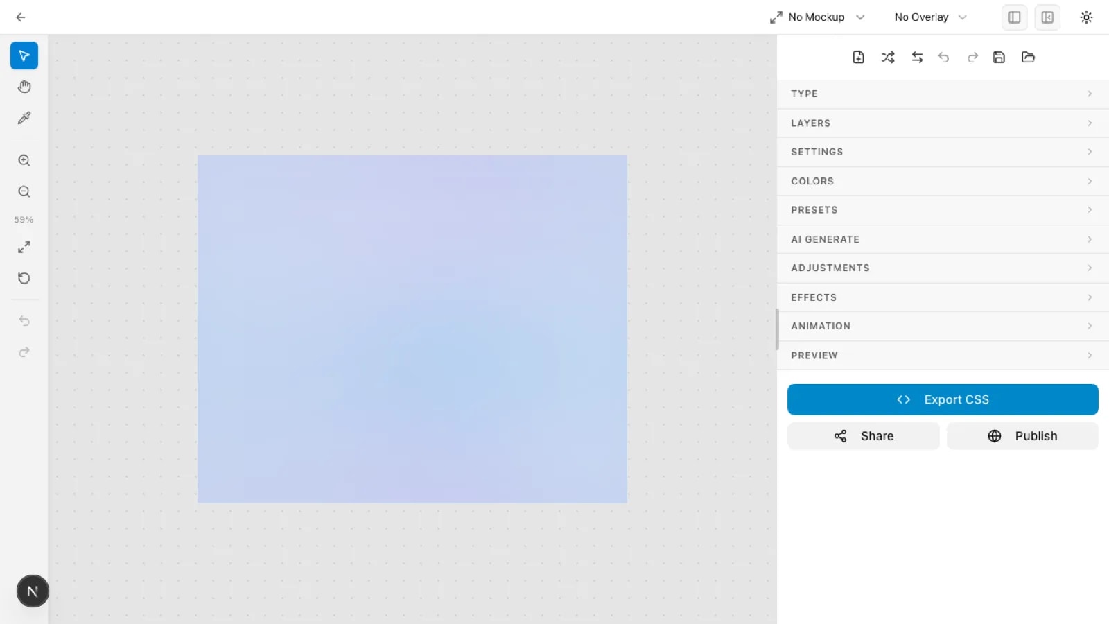 Vue rapprochee des contrôles de l'éditeur de degradees
