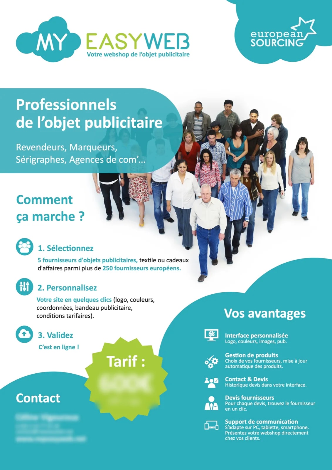 Brochure marketing de la plateforme SaaS e-commerce marque blanche MyEasyWeb avec points forts
