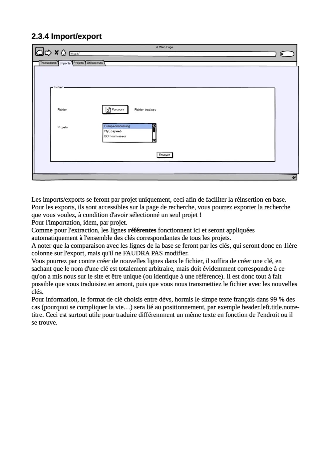 Interface d'import/export de fichiers PO/MO