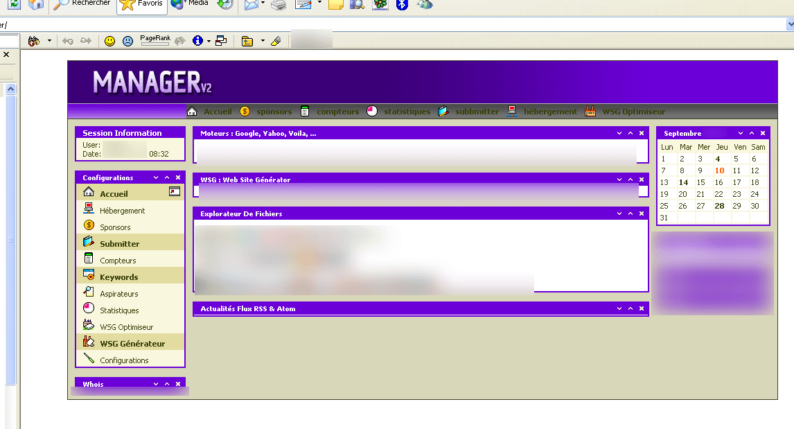 WSG Manager - Outil interne de gestion des sites