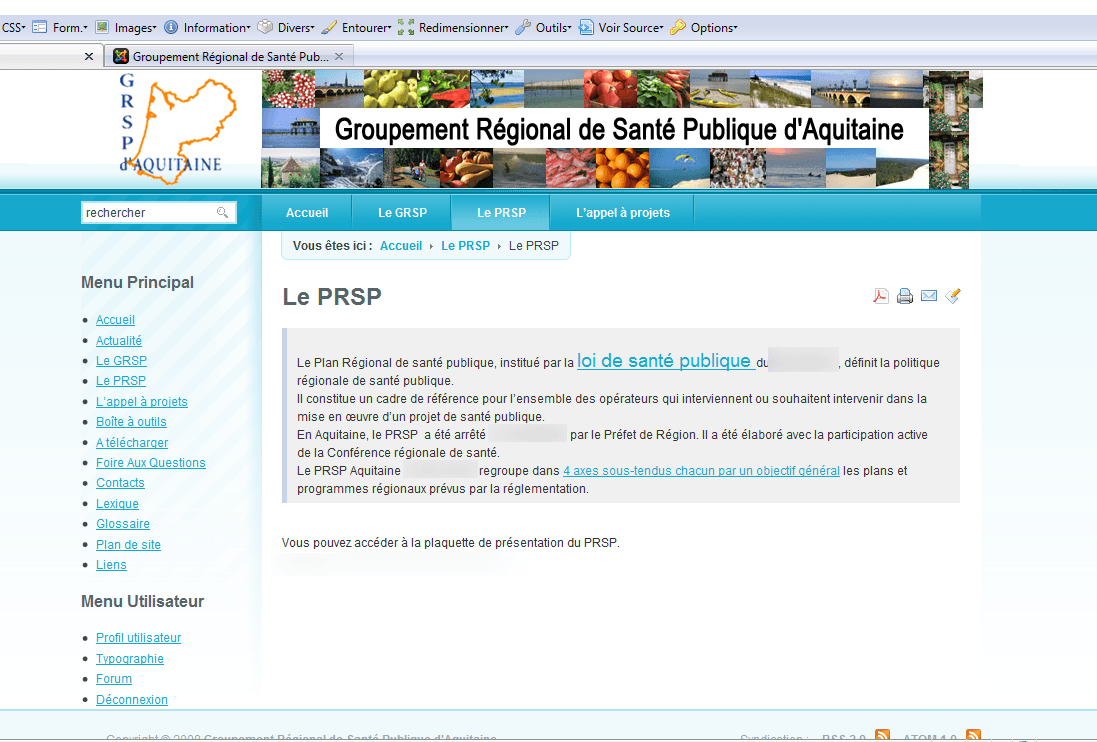 GRSP Aquitaine - Portail web du Plan Régional de Santé Publique