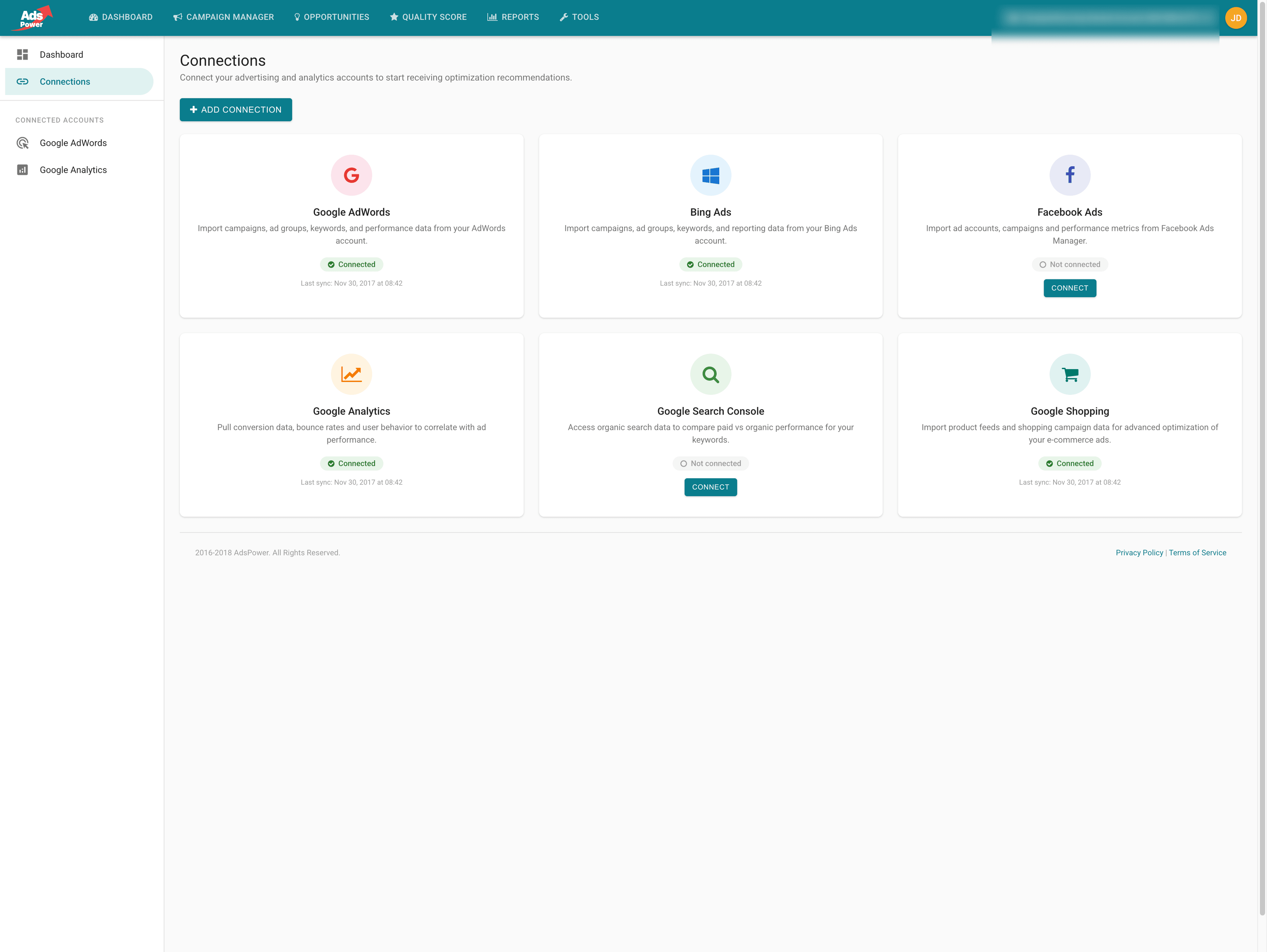 AdsPower Connections management