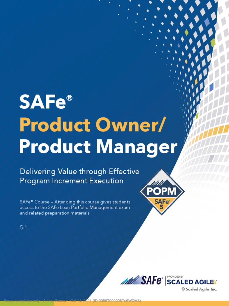 SAFe 5 PO/PM Certification Document